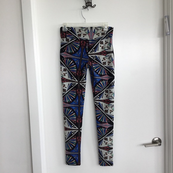 Fancy Fun  Blue & Black high rise Leggings Size Medium $35 - Picture 7 of 12